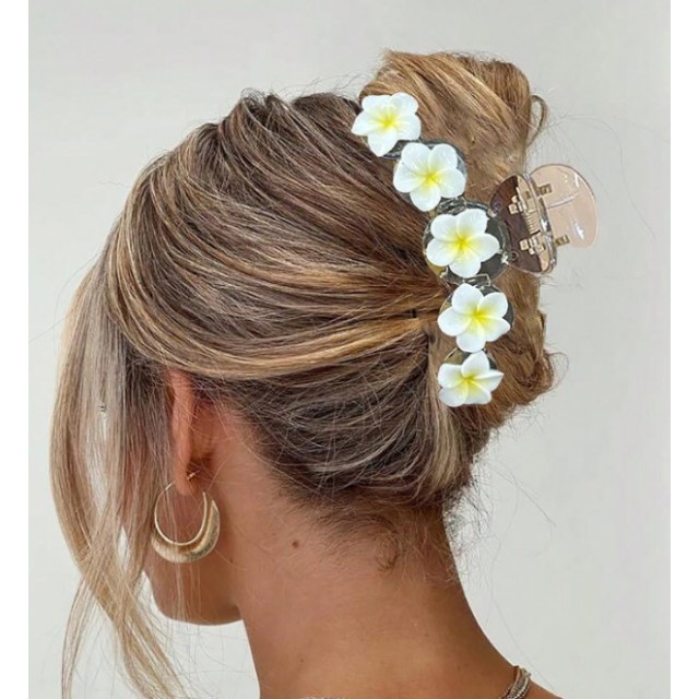 Sponka za lase s tropskimi rožicami 