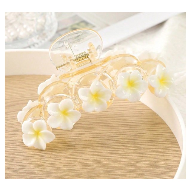 Sponka za lase s tropskimi rožicami 