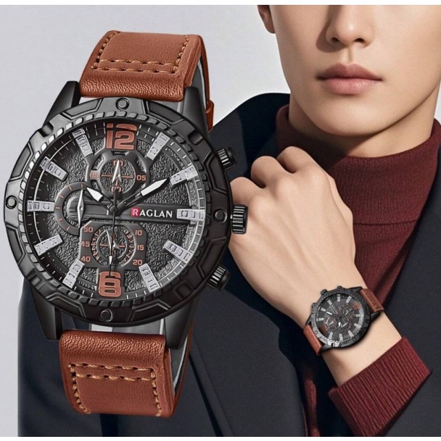 Moška robustna ura – rjava eleganca s športnim pridihom