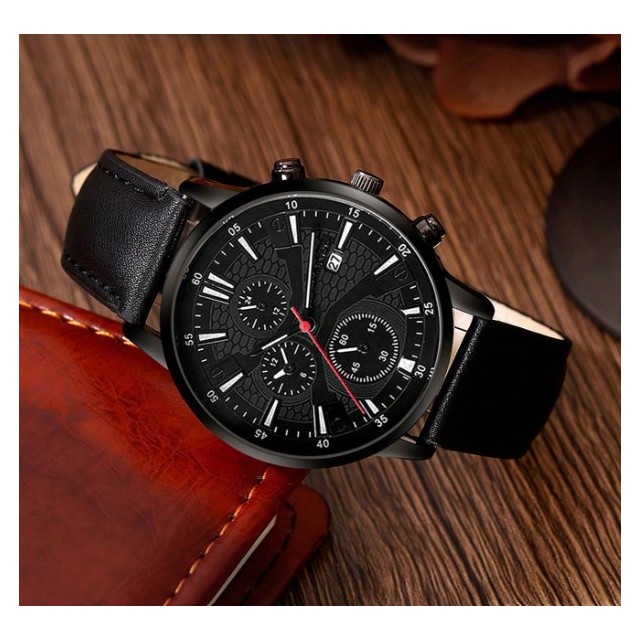 Moška elegantna ura – črna klasika s športnim pridihom