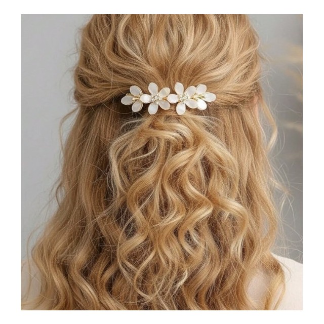 Elegantna lasna sponka z rožicami