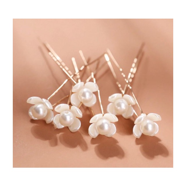 Komplet 6 lasnih sponkic z rožicami