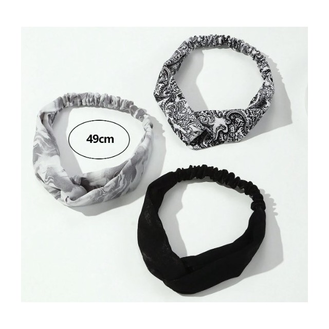 Komplet 3 raztegljivih trakov za glavo 