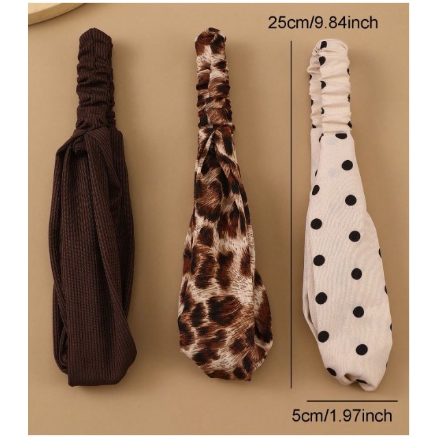 Komplet 3 naglavnih trakov s potiskom 