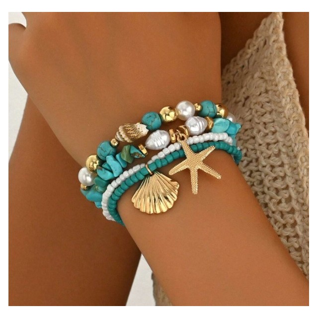 Komplet 3 poletnih modrih zapestnic 