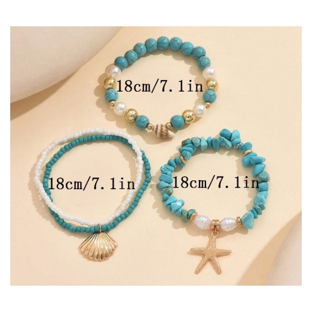 Komplet 3 poletnih modrih zapestnic 