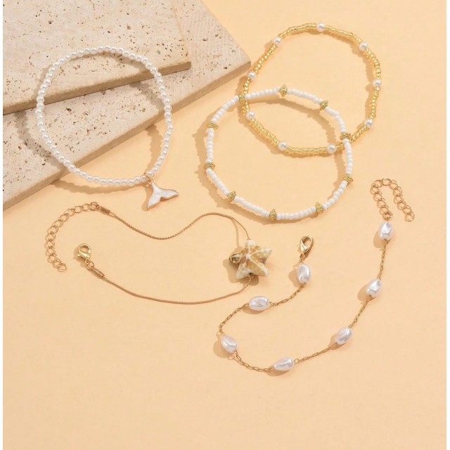 Komplet petih zapestnic za nogo 