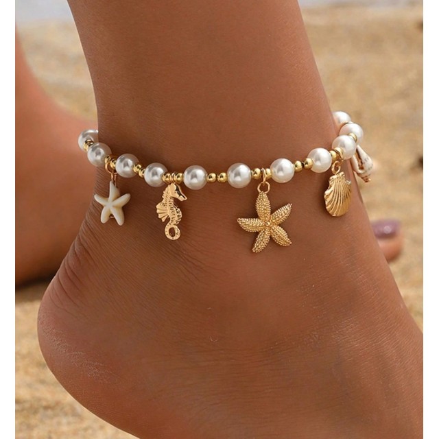 Zapestnica za nogo z morskimi obeski 