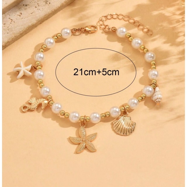 Zapestnica za nogo z morskimi obeski 