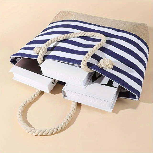 Velika črtasta torbica za plažo mornarski stil 1791