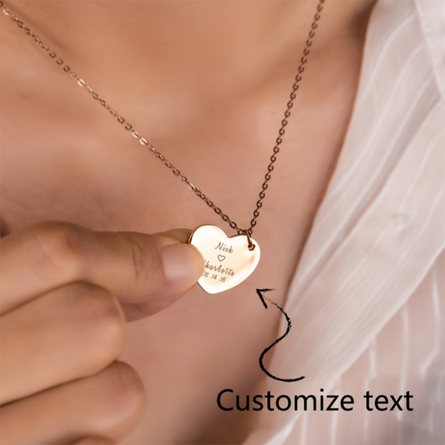 Personalizirana ogrlica z srcem in gravuro po želji