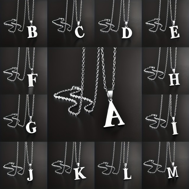 Ogrlica iz nerjavečega jekla z inicialko 