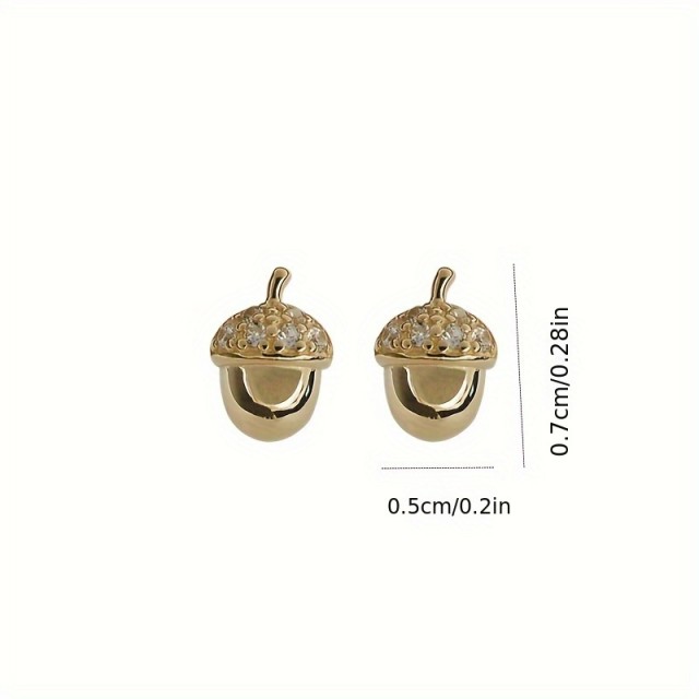 Prikupni mini uhančki v obliki želoda