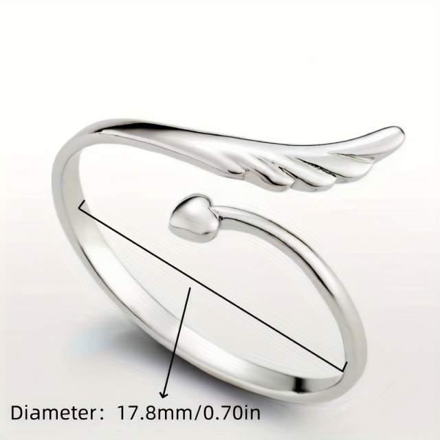 Nastavljiv prstan z angelskimi krili 