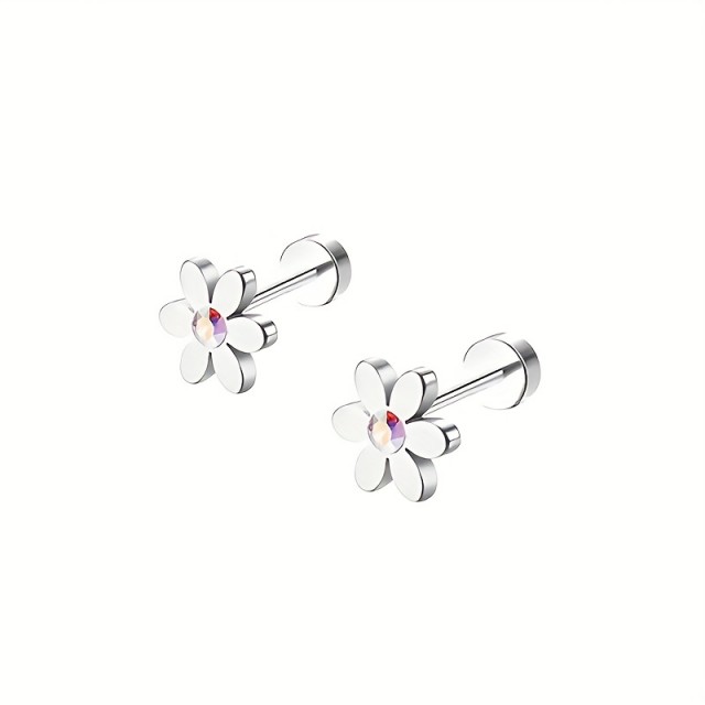 Minimalistični uhani v obliki rožice 2 barvi