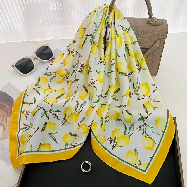 Elegantna ženska ruta za lase z motivom limon