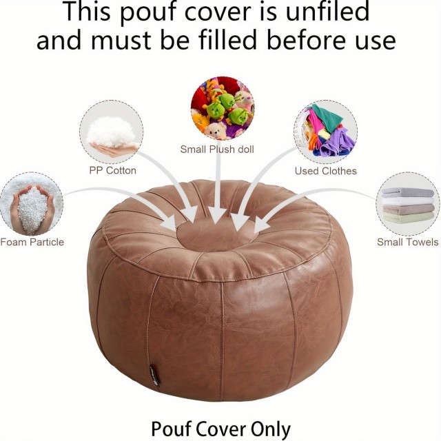 Prevleka za tabure iz umetnega usnja – rjava barva (50x30 cm)