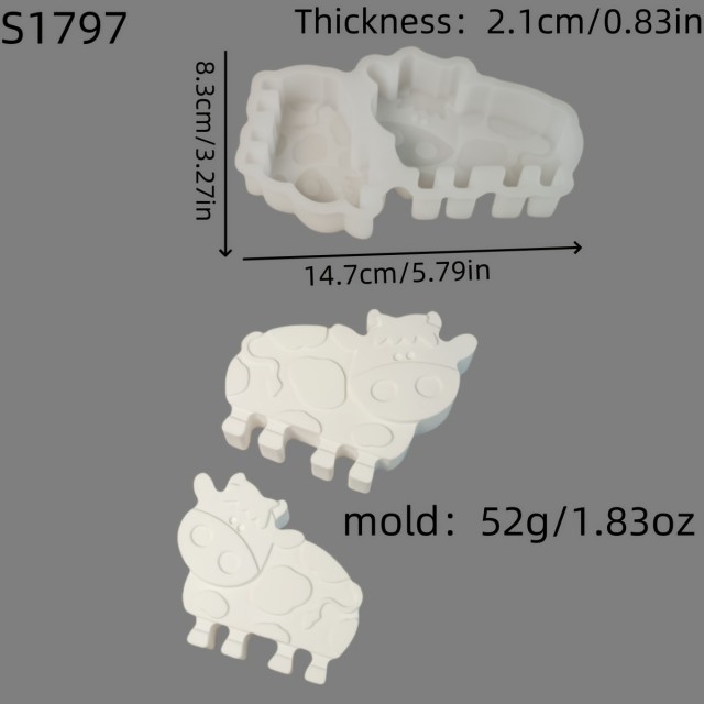 2V1 silikonski model v obliki kravic za izdelavo mila 