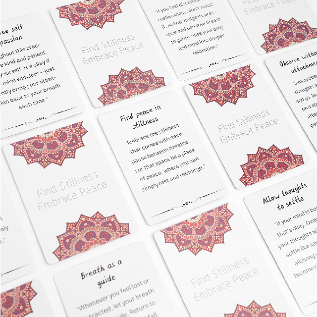 Kartice za Čuječnost in Notranji Mir – Find Stillness, Embrace Peace