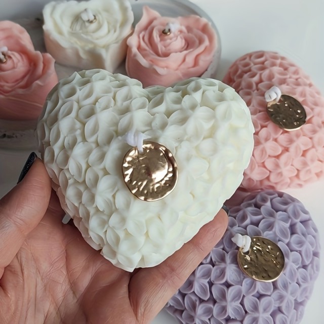 DIY srčasti cvetlični silikonski model za sveče & ročno izdelana mila 