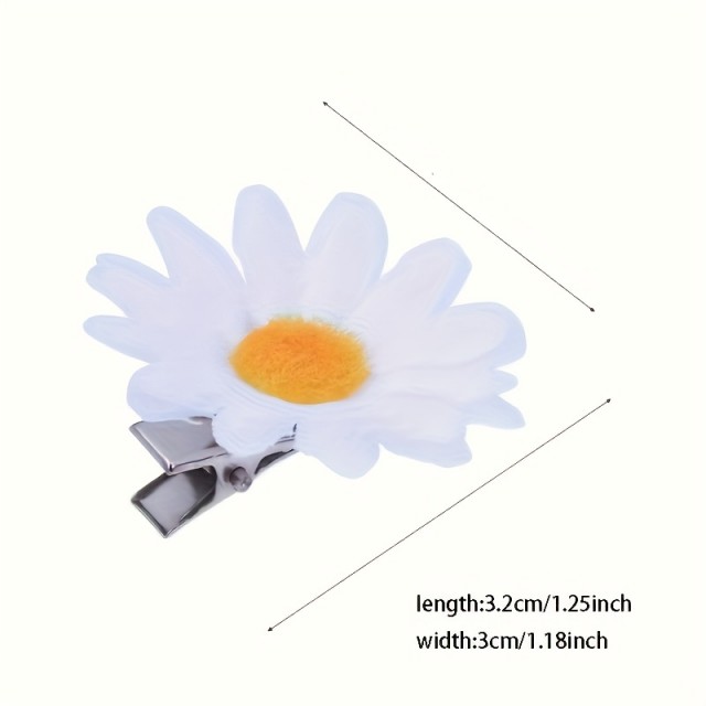Komplet 8 prikupnih sponk za lase s cvetom marjetice