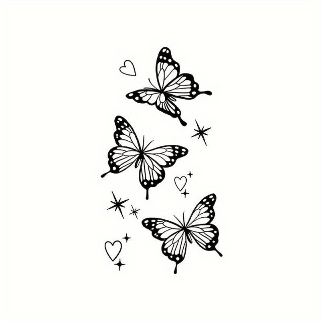 Komplet 4 tatu nalepk z metulji