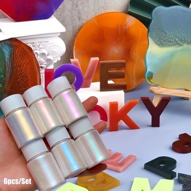 Biserni mica pigment v prahu za izdelavo sveč in mil - komplet 6 stekleničk
