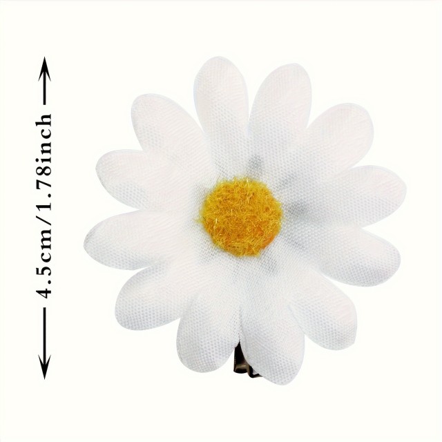 Komplet 10 prikupnih sponk za lase s cvetom marjetice