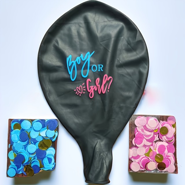 Balon s konfeti za razkritje spola 2 barvi