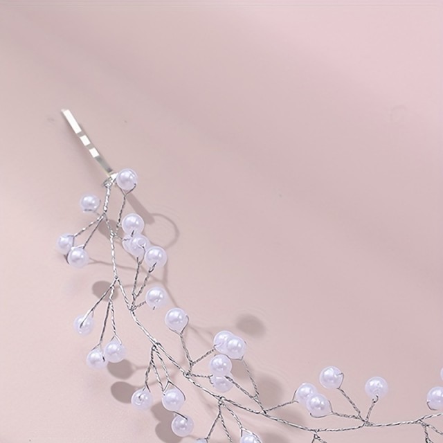 Eleganten romantičen poročni dodatek za lase s perlicami