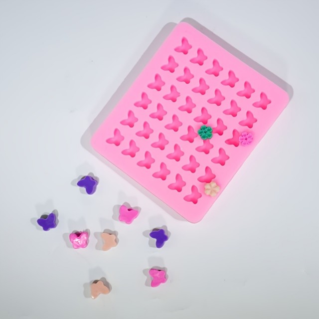 2 kosa silikonskih modelov za DIY obrt v obliki rožic in metuljev