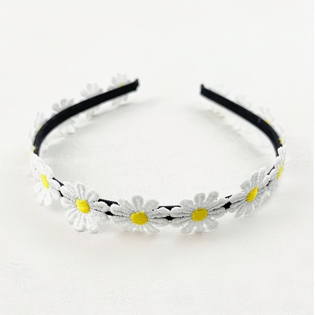 Obroč za lase z belimi marjeticami