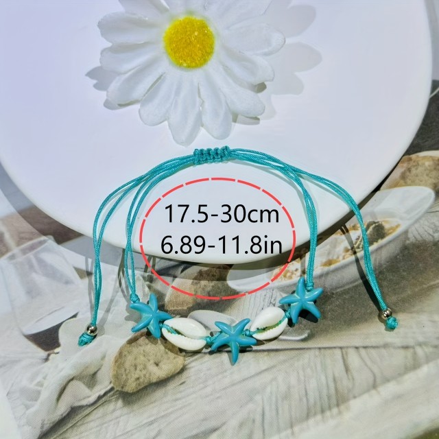 1+1 Gratis nastavljiva poletna zapestnica s školjkicami