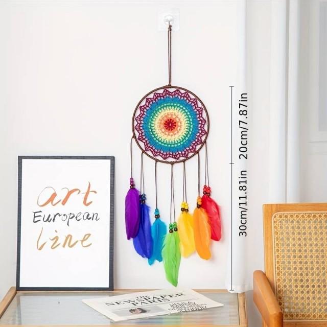 Kvačkan lovilec sanj z mavričnimi barvami