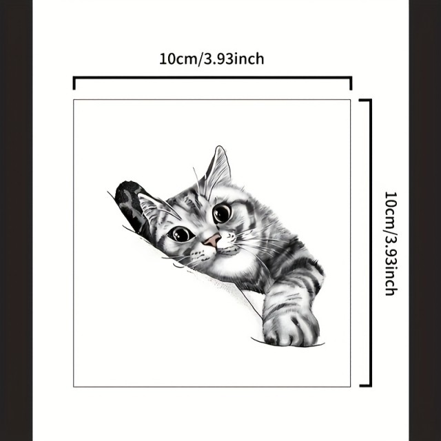 Minimalistična vodoodporna začasna tatu nalepka z mucko