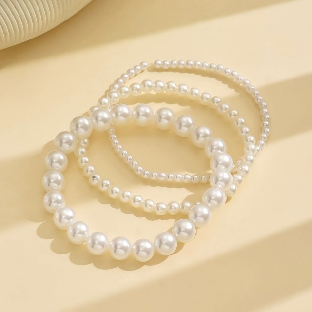 Komplet 3 kosov zapestnic za nogo s perlicami