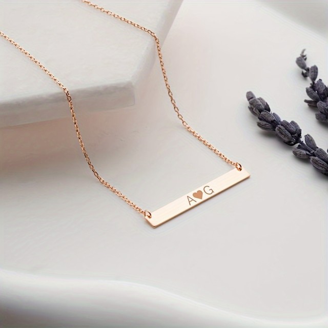 Personalizirana ogrlica s podolgovato ploščico in gravuro po želji