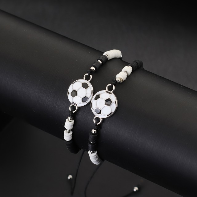Komplet 2 moških zapestnic z nogometno žogo nogomet