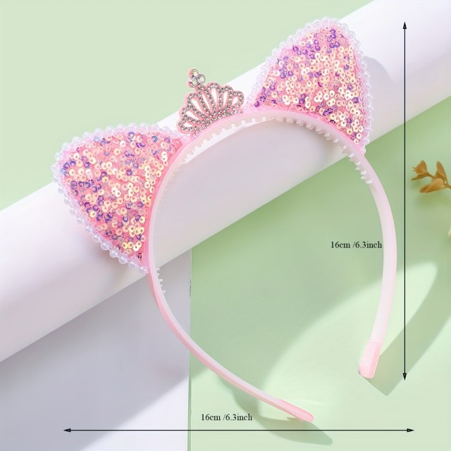 Očarljiv otroški obroč z ušesi biseri in okrasnimi kamni