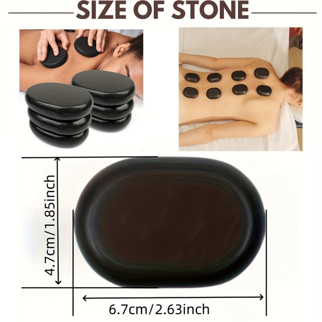 12 kosov lava kamenčkov za masažo - črni lava masažni kamenčki