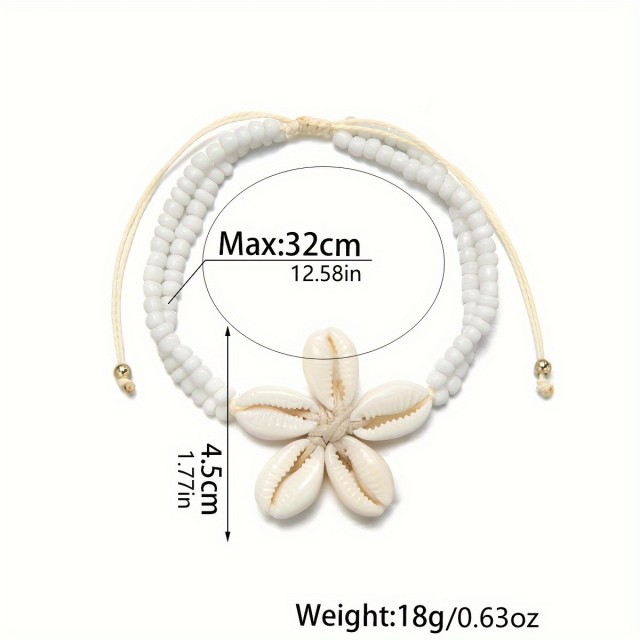 Čudovita zapestnica za nogo s školjkastim cvetom