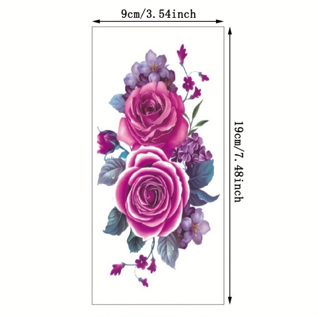 Vodoodporna začasna tetovaža cvetočih rož