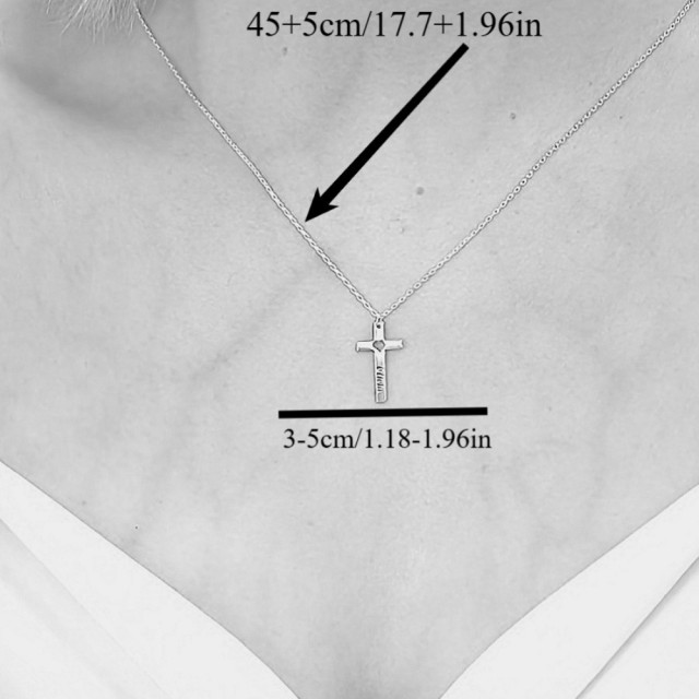 Personalizirana ogrlica s križem in gravuro po želji