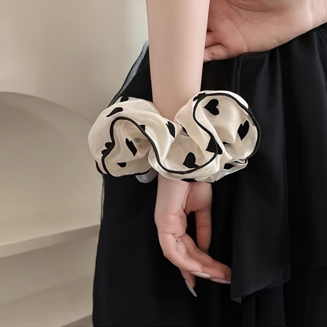 Komplet 3 črno-belih gumic za lase