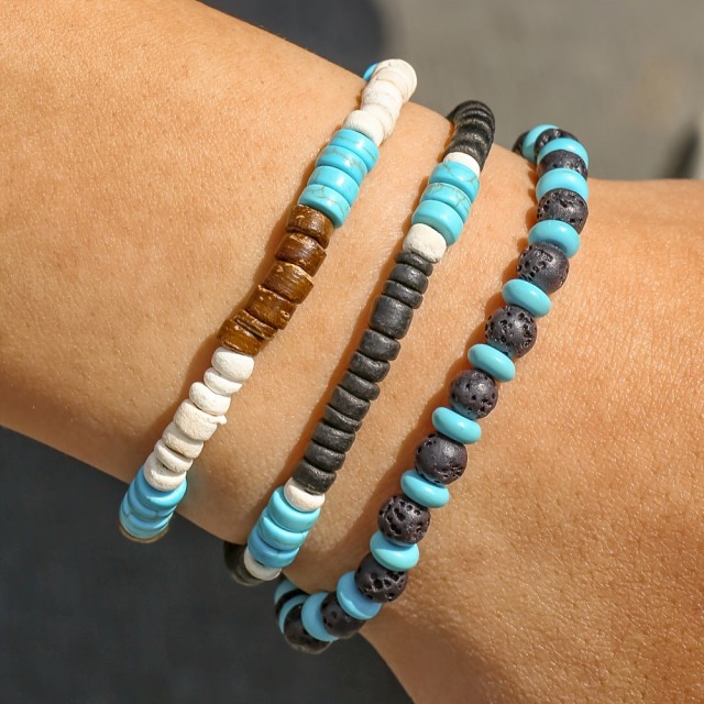 3-delni komplet moških zapestnic poletni stil