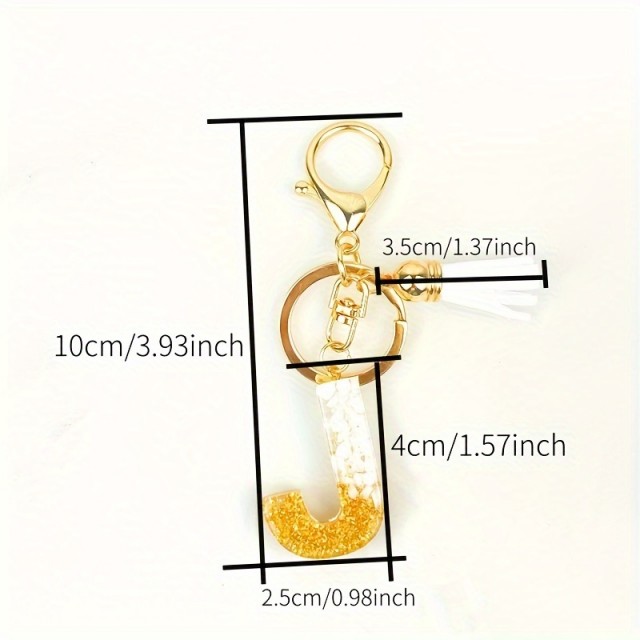 Čudovit obesek z inicialko in resico v zlati barvi