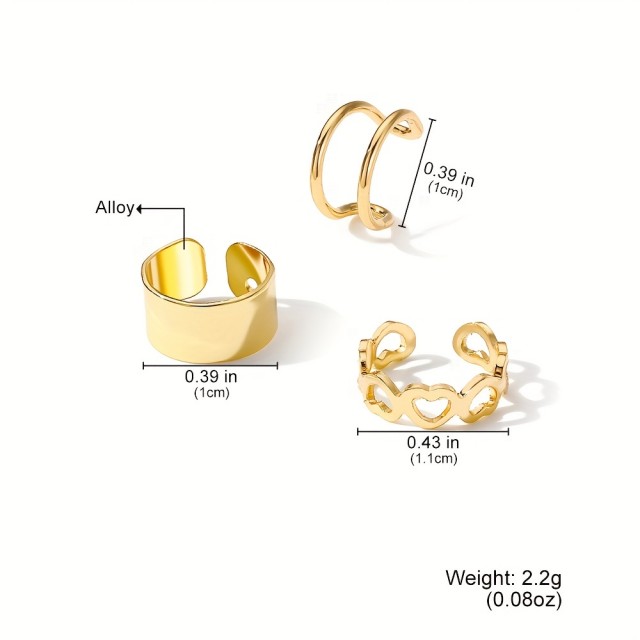 3-delni set uhanov (ear cuff) – brez potrebe po luknjicah