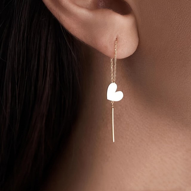 Personalizirani viseči uhani s srcem in gravuro po želji