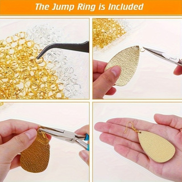 100-delni komplet za izdelavo uhanov – kaveljčki, obročki in zaključki