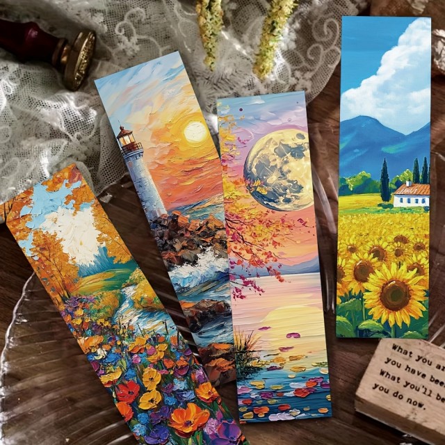 Komplet 30 knjižnih kazal z motivom oljnih slik